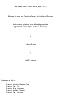 Cover page: Electoral systems and campaign finance in legislative elections