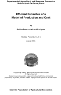 Cover page: Efficient Estimates of a Model of Production and Cost