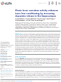 Cover page: Phasic locus coeruleus activity enhances trace fear conditioning by increasing dopamine release in the hippocampus