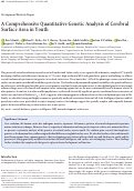 Cover page: A Comprehensive Quantitative Genetic Analysis of Cerebral Surface Area in Youth