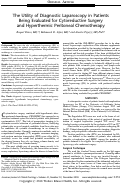 Cover page: The Utility of Diagnostic Laparoscopy in Patients Being Evaluated for Cytoreductive Surgery and Hyperthermic Peritoneal Chemotherapy