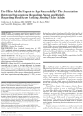 Cover page: Do Older Adults Expect to Age Successfully? The Association Between Expectations Regarding Aging and Beliefs Regarding Healthcare Seeking Among Older Adults