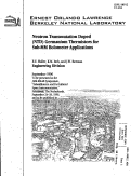 Cover page: Neutron Transmutation Doped (NTD) Germanium Thermistors for Sub-MM Bolometer Applications