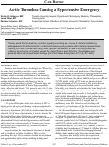 Cover page: Aortic Thrombus Causing a Hypertensive Emergency