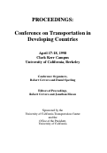 Cover page: PROCEEDINGS: Conference on Transportation in Developing Countries