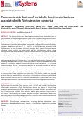 Cover page: Taxonomic distribution of metabolic functions in bacteria associated with Trichodesmium consortia