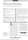 Cover page: Risk Factors for Anastomotic Leakage After Anterior Resection for Rectal Cancer