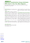 Cover page: Unplanned Hospitalization Among Individuals With Cancer in the Year After Diagnosis