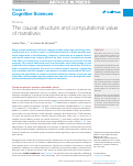 Cover page: The causal structure and computational value of narratives