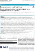 Cover page: Comprehensive analyses reveal the carcinogenic and immunological roles of ANLN in human cancers.