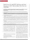 Cover page: Risk factors for anal HPV infection and anal precancer in HIV-infected men who have sex with men.