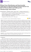 Cover page: Retinal Gene Distribution and Functionality Implicated in Inherited Retinal Degenerations Can Reveal Disease-Relevant Pathways for Pharmacologic Intervention