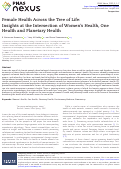 Cover page: Female Health Across the Tree of Life: Insights at the Intersection of Women's Health, One Health and Planetary Health