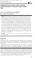 Cover page: Neighborhood Socioeconomic Status in Relation to Serum Biomarkers in the Black Women’s Health Study