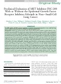 Cover page: Preclinical Evaluation of MET Inhibitor INC-280 With or Without the Epidermal Growth Factor Receptor Inhibitor Erlotinib in Non–Small-Cell Lung Cancer