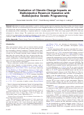 Cover page: Evaluation of Climatic-Change Impacts on Multiobjective Reservoir Operation with Multiobjective Genetic Programming