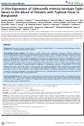 Cover page: In Vivo Expression of Salmonella enterica Serotype Typhi Genes in the Blood of Patients with Typhoid Fever in Bangladesh