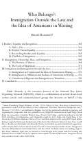 Cover page: Who Belongs?: Immigration Outside the Law and  the Idea of Americans in Waiting