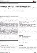 Cover page: Subchondral insufficiency fractures of the femoral head: associated imaging findings and predictors of clinical progression