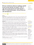 Cover page: Diverse cutaneous adverse eruptions caused by anti-programmed cell death-1 (PD-1) and anti-programmed cell death ligand-1 (PD-L1) immunotherapies: clinical features and management.