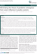 Cover page: Minimizing the threat of pandemic emergence from avian influenza in poultry systems