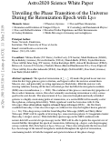 Cover page: Unveiling the Phase Transition of the Universe During the Reionization Epoch with Lyman-alpha