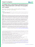 Cover page: Correlating Deep Learning-Based Automated Reference Kidney Histomorphometry with Patient Demographics and Creatinine