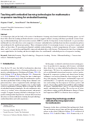 Cover page: Teaching with embodied learning technologies for mathematics: responsive teaching for embodied learning