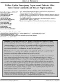 Cover page: Follow Up for Emergency Department Patients After Intravenous Contrast and Risk of Nephropathy