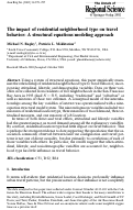 Cover page: The impact of residential neighborhood type on travel behavior: A structural equations modeling approach