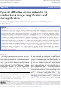 Cover page: Pyramid diffractive optical networks for unidirectional image magnification and demagnification