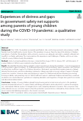 Cover page: Experiences of distress and gaps in government safety net supports among parents of young children during the COVID-19 pandemic: a qualitative study.