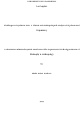 Cover page: Challenges to Psychiatric Care: A Clinical and Anthropological Analysis of Psychosis and Dependency