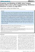 Cover page: Properties and Modeling of GWAS when Complex Disease Risk Is Due to Non-Complementing, Deleterious Mutations in Genes of Large Effect