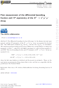 Cover page: First measurement of the differential branching fraction and CP asymmetry of the B± → π±μ+μ− decay