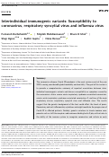 Cover page: Interindividual immunogenic variants: Susceptibility to coronavirus, respiratory syncytial virus and influenza virus