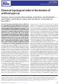 Cover page: Classical topological order in the kinetics of artificial spin ice