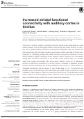 Cover page: Increased striatal functional connectivity with auditory cortex in tinnitus