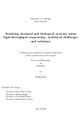 Cover page: Studying chemical and biological systems using high-throughput sequencing: analytical challenges and solutions