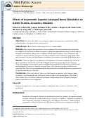 Cover page: Effects of asymmetric superior laryngeal nerve stimulation on glottic posture, acoustics, vibration