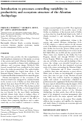 Cover page: Introduction to processes controlling variability in productivity and ecosystem structure of the Aleutian Archipelago