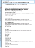 Cover page: Autism spectrum disorder: Consensus guidelines on assessment, treatment and research from the British Association for Psychopharmacology