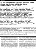 Cover page: No Interactions Between Previously Associated 2-Hour Glucose Gene Variants and Physical Activity or BMI on 2-Hour Glucose Levels