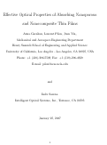 Cover page: Effective Optical Properties of Absorbing Nanoporous and Nanocomposite Thin-Films