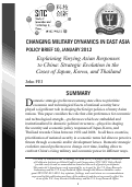 Cover page: Explaining Varying Asian Responses to China: Strategic Evolution in the Cases of Japan, Korea, and Thailand