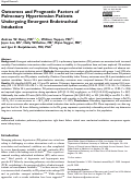 Cover page: Outcomes and Prognostic Factors of Pulmonary Hypertension Patients Undergoing Emergent Endotracheal Intubation