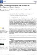 Cover page: Fatty Acid Excess Dysregulates CARF to Initiate the Development of Hepatic Steatosis