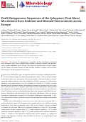 Cover page: Draft Metagenome Sequences of the Sphagnum (Peat Moss) Microbiome from Ambient and Warmed Environments across Europe