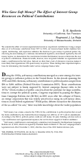 Cover page: Who Gave Soft Money? The Effect of Interest Group Resources on Political Contributions