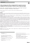 Cover page: Safety and diagnostic efficacy of gadoteridol for magnetic resonance imaging of the brain and spine in children 2&nbsp;years of age and younger.